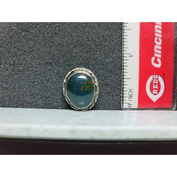 Vintage Native Sterling Silver/Bloodstone Pin - Picture 1 of 3